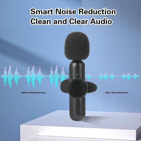 2 Pack Wireless Lavalier Microphones for iPhone, Android.Mini Microphone for Recording Live Videos, Tiktok, YouTube and Facebook (USB Type-C（iPhone15）) in Saudi Arabia