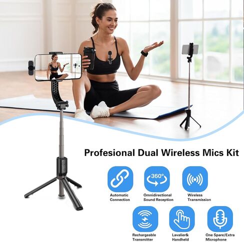 2 Pack Wireless Lavalier Microphones for iPhone, Android.Mini Microphone for Recording Live Videos, Tiktok, YouTube and Facebook (USB Type-C（iPhone15）) in Saudi Arabia