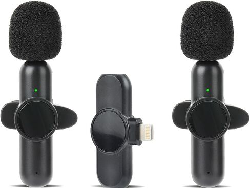 2 Pack Wireless Lavalier Microphones for iPhone, Android.Mini Microphone for Recording Live Videos, Tiktok, YouTube and Facebook (USB Type-C（iPhone15）) in Saudi Arabia