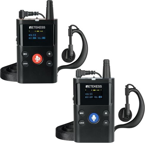 Retekess TT126 Two-Way Tour Guide System, Assisted Listening System, 280m/918ft, Noise Reduction,Translation Equipment for Horse Training, VIP Reception (1Transmitter 1 Receiver) in Saudi Arabia