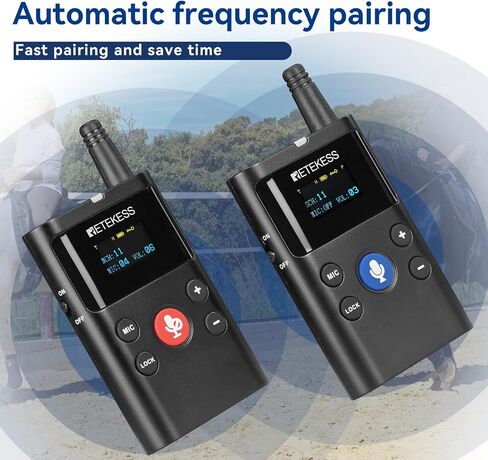 Retekess TT126 Two-Way Tour Guide System, Assisted Listening System, 280m/918ft, Noise Reduction,Translation Equipment for Horse Training, VIP Reception (1Transmitter 1 Receiver) in Saudi Arabia