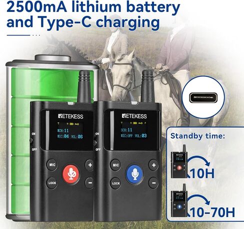 Retekess TT126 Two-Way Tour Guide System, Assisted Listening System, 280m/918ft, Noise Reduction,Translation Equipment for Horse Training, VIP Reception (1Transmitter 1 Receiver) in Saudi Arabia