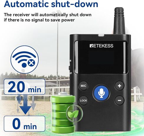Retekess TT126 Two-Way Tour Guide System, Assisted Listening System, 280m/918ft, Noise Reduction,Translation Equipment for Horse Training, VIP Reception (1Transmitter 1 Receiver) in Saudi Arabia
