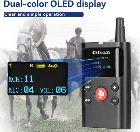 Retekess TT126 Two-Way Tour Guide System, Assisted Listening System, 280m/918ft, Noise Reduction,Translation Equipment for Horse Training, VIP Reception (1Transmitter 1 Receiver) in Saudi Arabia