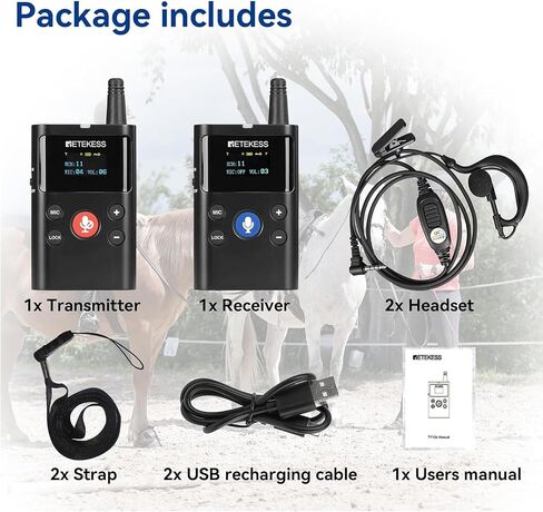 Retekess TT126 Two-Way Tour Guide System, Assisted Listening System, 280m/918ft, Noise Reduction,Translation Equipment for Horse Training, VIP Reception (1Transmitter 1 Receiver) in Saudi Arabia