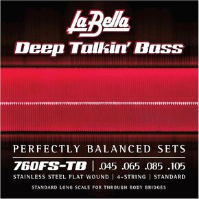 La Bella 760FS-TB Deep Talkin' Bass Stainless Steel Flat Wound- Standard Long Scale Bass Guitar String