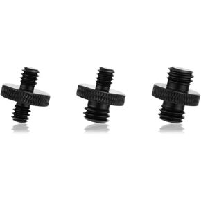 3pcs Mic Stand Adapter, Sturdy Aluminum Alloy Mic Screw Adapter 3/8 Male to 3/8 Male，1/4 Male to 1/4 Male and 3/8 Male to 1/4 Male Tripod Camera Mic Mount Adapter for Microphone Stand Tripod