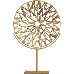 Deco 79 Metal Geometric Handmade Decorative Sculpture Starburst Home Decor Statue, Accent Figurine 16" x 4" x 24", Brown