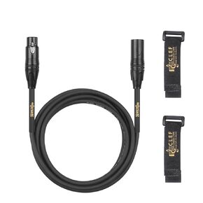 Short XLR Cable, 1 Foot [3-Pack] Male to Female Connections for Microphone and Audio Interface, Black PVC Jacket, Zinc Alloy Shell, Gold Plated 3-Pin Connectors