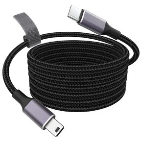 Sqrmekoko USB C to Mini USB Power Cord Wire Data Cable Compatible with Blue Yeti USB Mic Black Out, Blue Yeti MIC Recording Microphones, Blue Yeti Pro USB Microphone, Blue Snowball iCE USB Mic-3.3ft