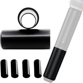 Glossy Battery Cover Compatible with Shure BLX2 / BLX288 - SM58 / Beta 58 /Beta 87 Wireless Microphone Housing Body Cap/Cup Replacement and Refurnishing, Black 4 Pack