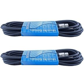 2 Pack 20 Foot Low Z Male to Female 3 Pin XLR Mic Microphone Cable