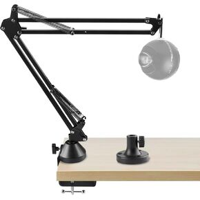 ذراع ميكروفون Geekria for Creators متوافق مع Blue Yeti، Yeti X، Yeti Pro، Snowball ICE، G Yeti GX، ذراع ميكروفون مع محول تثبيت شفة الطاولة، حامل تعليق، حامل تثبيت على المكتب