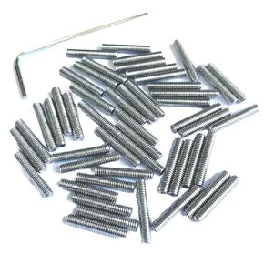 50pcs M3 x 16mm 304 Stainless Steel Guitar Bridge Saddle Height Adjustment Screws for Fender Stratocaster Telecaster with 1.5mm Wrench,Set Grub Screws Hex Allen Head Socket Set Screws Bolts