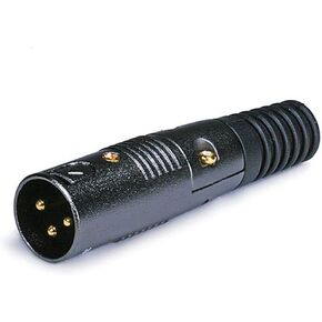 Monoprice 3 Pin XLR Male Mic Connector, Black - Gold Plated Pins, Strain Relief Boot for Corrosion Free Connections