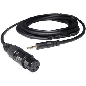 ROCKVILLE 10 Ft. Metal XLR Female to 1/8" TRS Cable-100% Copper (RXLR-AUX),Black