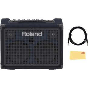 Roland KC-600 4-Channel Stereo Mixing Keyboard Amplifier - 200W Bundle with 2 Instrument Cable and Austin Bazaar Polishing Cloth