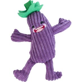 Plush Dog Toy - Durable Chew Toy for Medium Small and Large Dogs Squeaky & Interactive Puppy Toy - Cute Eggplant
