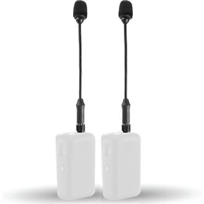 Movo MV-M101 Gooseneck Omnidirectional Lavalier Microphone- Compatible with DJI Mic/Rode Wireless Go Series Wireless Transmitters - Lapel Mic for Interviews and Content Creators (TRS 3.5mm) - 2 Pack
