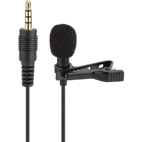 Clip-on Microphone, 3.5mm Jack Mini Wired Clip-on Lapel Hands Condenser Microphone Mic for Recording Speeches with Clear Voice