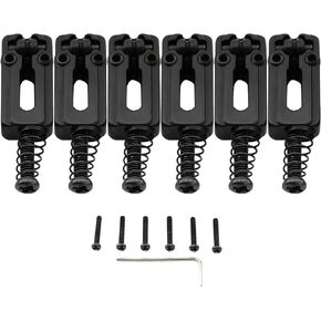 Musiclily Pro 10.8mm Modern Zinc Alloy Guitar Roller Saddles for Import Strat Tele Style Electric Guitar, Black (Set of 6)