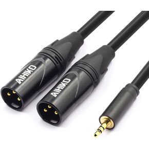 3.5 ملم (1/8 بوصة) مقبس صغير TRS ستيريو ذكر التوصيل إلى كابل XLR ذكر Y الفاصل التصحيح، 10 أقدام in Kuwait