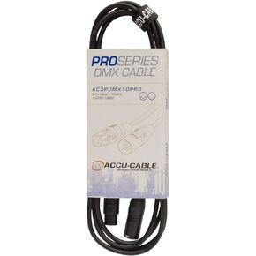 Accu Cable, PRO Series DMX Stage Light Cable, 3 Pin Connection AC3PDMX10PRO (10 FT)