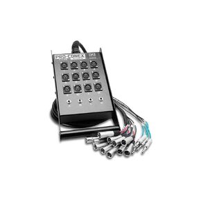 Hosa SH-8X4-25 Pro-Conex Stage Box Snake، Hosa 8 x XLR يرسل و4 × 1/4 بوصة TRS Returns، 25 قدمًا