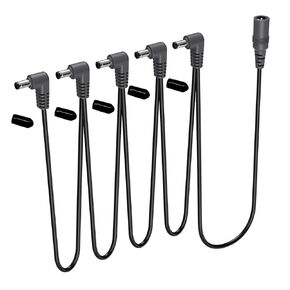 1 to 5 Ways 9V DC Daisy Chain Power Supply Splitter Adapter Cable Cord/Leads Right Angle Plug for Guitar Effects Pedal