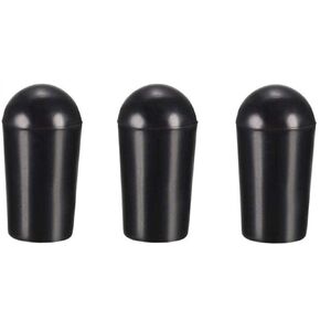 N / A Guitar Pickup Switch Tip, Guitar Toggle Switch Selector 3Pcs Durable Copper 3 Way Toggle Switch Knob Tip Cap for LP EPI Electric Guitar Accessory (4mm Black)