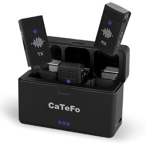Star100 Wireless Microphone System for Camera Android & Apple - Noise Reduction, Multi-Person Recording, Portable Charging Case