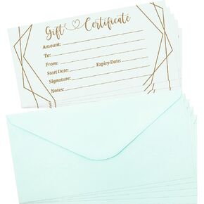 Pink Blank Certificates for Business 30 Pcs Gold Foil Certificate Cards with Envelopes for Salon Restaurants Spa Birthday