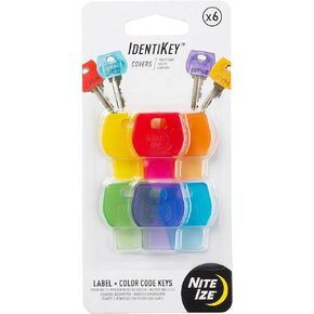 Nite Ize IdentiKey Covers, Color Coded ID Key Labels, Key Identifier Caps, Assorted 6 Pack