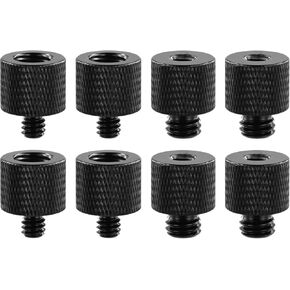 8pcs Mic Stand Adapter, 4 3/8 Female to 1/4 Male Mic Screw Adapter & 4 1/4 Female to 3/8 Male Mic Mount Adapter Camera Screw Adapter Thread for Microphone Stand Tripod