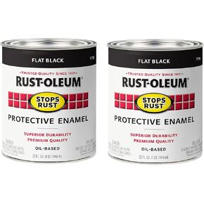Rust-Oleum 7790502 Protective Enamel Paint Stops Rust, 32-Ounce, Flat White, 1 Quarts (Pack of 1)