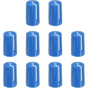 MECCANIXITY Potentiometer Control Knob ABS Guitar Knob for Electric Guitar Power Amplifiers Stereos,Bass 6mm D Type Shaft 180 Degrees Blue 10PCS
