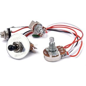 Alnicov Electric Guitar Wiring Harness Prewired Kit 3 Way Toggle Switch 1 Volume 1 Tone 500K Potentiometer Jack for Electric Guitar