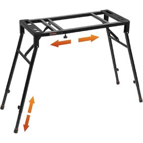 STRICH Dual Piano Keyboard Stand with 2nd Tier - Adjustable and Portable 2 Tier Heavy Duty Music Stand for Synths and Electric Digital Keyboards - Fits 54 61 88 Key Pianos