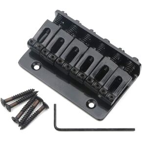 6 String Electric Guitar Hard Tail Bridge Saddle Black Top Load Tailpiece Set with Wrench and Screws