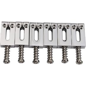 Guyker 10.8MM Guitar Tremolo Bridge Saddles - Copper Plating Modern Guitar Saddles Compatible with Strat ST Tele TL Electric Guitar Replacement Parts Accessories(6 Pack, gold)