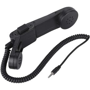 Diyeeni 3.5mm Plug Speaker Mic, Retro Telephone Handset Handheld Speaker Mic HiFi Sound Shoulder, Retro handsets for Cell Phones