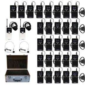 Retekess TT116 Wireless Tour Guide System, Tour Guide Headsets, Noise Reduction, 200m/656ft, Plant Tour Headsets for Factories, Manufacturing(2 Transmitter 28 Receiver 1 30-Slot Charging Case)