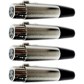 CESS 4-Pin XLR Cable Female Connector Adapter for Mic Microphone - 4 Pin XLR Jack (4 Pack)