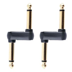 PURPLELILY 2 Pack Guitar Pedal Coupler 1/4 Inch Guitar Effects Pedal To Pedal Connector Z Type Male To Male Plug Connector Cable Alternative For Guitar Effects, black