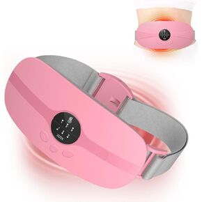 Cordless Portable Heating Pad, Period Menstrual Heating Pad with 3 Heat Levels and 3 Massage Modes, Portable Electric Fast Heating Belly Wrap Belt for Women and Girl