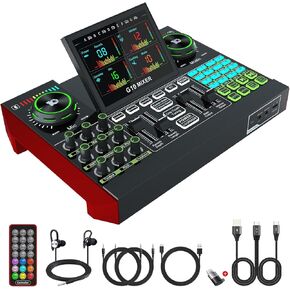 حزمة معدات البودكاست، واجهة صوت USB Tenlamp G10 مع خلاط DJ ولوحة الصوت، ميكروفون مكثف XLR 48 فولت مع ذراع ذراع حامل، مجموعة بودكاست للهاتف PC وتسجيل البث المباشر in Kuwait