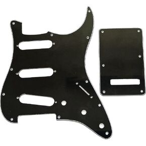 SSS 11 Hole Strat Electric Guitar Pickguard and BackPlate Set for Fender US/Mexico Made Standard Stratocaster Modern Style Guitar Parts, Cream