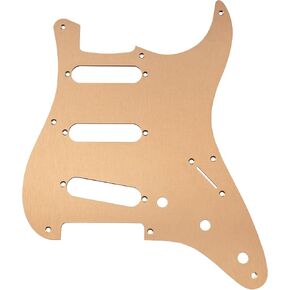 Musiclily Ultra 8 Holes Anodized Aluminum ST SSS Pickguard for China Made Squier Classic Vibe SQ CV 50s Reissue Vintage Strat Style Electric Guitar, Gold