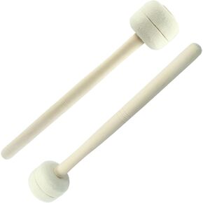 Waziaqoc 2Pcs Steel Tongue Drum Mallet, 6.77 Inch Rubber Drumstick, Wood Handle Mallet for Child and Percussion Marching Band
