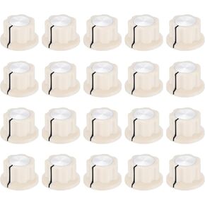 MECCANIXITY 20Pcs Potentiometer Knob Fit 1/4" Shaft Pots, Set Screw Brass Insert, Purple Volume Controller Rotary Knobs for Guitar Effect Sound Pedal Replacement